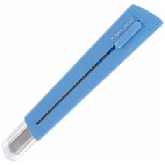 Нож канцелярский 9 мм BRAUBERG «Delta», автофиксатор, цвет корпуса голубой, блистер, 237086