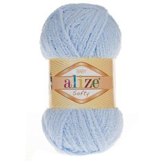 Пряжа Alize Softy (Софти) 183 светло-голубой 100% микрополиэстер 50г 115м 5шт