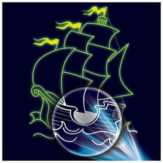 Лунная гравюра «Белый парусник» 14,8х21 см Школа талантов