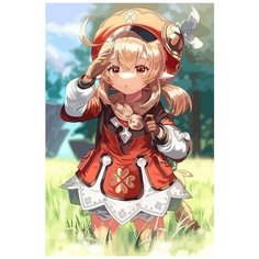 Картина по номерам на холсте Игра Genshin Impact Кли - 7466 В 60x40