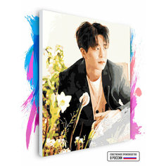 Картина по номерам на холсте GOT7 Youngjae Flowers, 40 х 50 см Красиво Красим