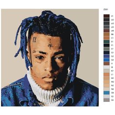 Картина по номерам Z351 "XXXTentacion" 40x40 Brushes Paints