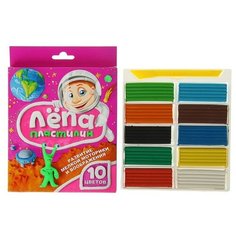 Пластилин GLOBUS "Лёпа", 10 цветов, 200 г Глобус