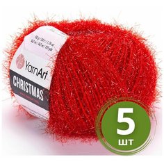Пряжа YarnArt Christmas (ЯрнАрт Крисмас) 5 мотков цвет 11, Красный темный, 100% полиамид, 50 г 142 м