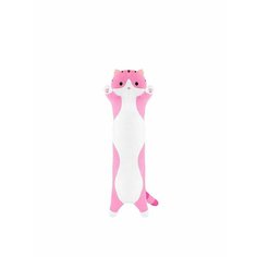 Плюшевая игрушка Кот-Батон розовый 70 см / Мягкая игрушка длинный кот Maxitoys