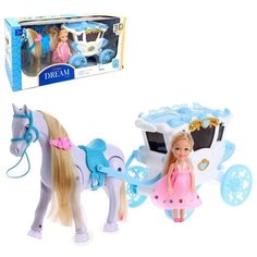 Игровой набор Карета с лошадью и куклой Carriage Dream, со световыми и звуковыми эффектами, 34х16х11 см Bettina