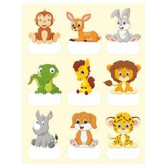 Наклейки для детского сада на шкафчик, на дверь, на кроватку, на горшок. Оранжевый Слоник