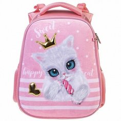 Ранец Hatber "ERGONOMIC Classic. Кошечка с мороженым", 37*29*17см, 2 отд, анатом. спинка , жен.