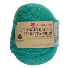 Пряжа Пехорка Детский каприз трикотажный, 50 % мериносовая шерсть, 50 г, 400 м, 1 шт., 511 зеленка