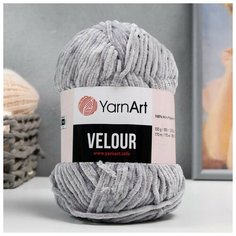 Пряжа "Velour" 100% микрополиэстер 170м/100г (867 светло-серый)./В упаковке шт: 1 Yarn Art
