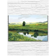 Картина по номерам на холсте Пейзаж (природа, река) - 9230 Г 60x40