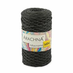 Пряжа ARACHNA Macrame MINI 80% хлопок, 20% полиэстер 4 шт. х 250 г 200 м цв. №43 т. серый (Macrame MINI-№43 т. серый)