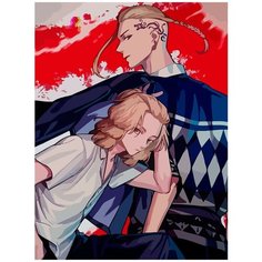 Картина по номерам на холсте аниме Токийские мстители (Манджиро, Кен, Баджи, Казутора) - 6686 В 30x40