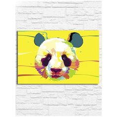 Картина по номерам на холсте красочная панда (минимализм) - 9265 Г 20x30