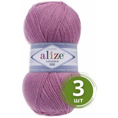Пряжа Alize Lanagold 800 (Ланаголд 800) - 3 мотка Цвет: 28 роза (Ланаголд 800) 49% шерсть, 51% акрил 100г 730м