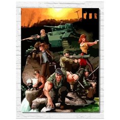 Картина по номерам на холсте игра Commandos (Sega, Сега, 16 bit, 16 бит, ретро приставка) - 9925 В 30x40