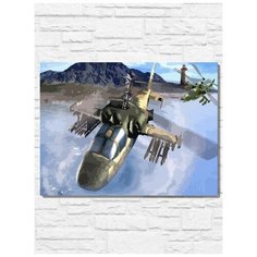 Картина по номерам на холсте игра Desert Strike (Sega, Сега, 16 bit, 16 бит, ретро приставка) - 9917 Г 30x40