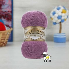 Пряжа ALIZE Angora Gold, тем. сух. роза - 440, 20% шерсть, 80% акрил, 5 мотков, 100 г, 550 м.