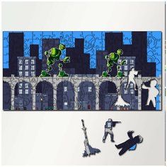 Пазл из дерева с фигурками, 230 деталей, 46х23 см игры Vector Man 2 Vector Man 2, Вектор мэн 2, action, робот, Sega, 16 bit, ретро - 5726 Puzzle Wood