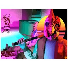 Картина по номерам на холсте игра Hotline Miami - 8776 Г 30x40