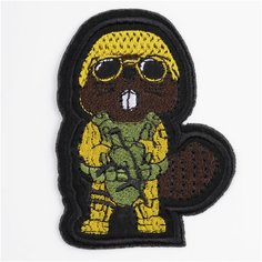 Нашивка, шеврон, патч (patch) Тактический Бобер, размер 8*6 см, 1 шт. Нет бренда