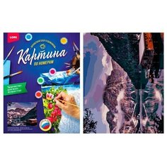 Картина по номерам на картоне Домик в горах. арт. Кпн-245/LR Lori