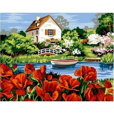 Картина по номерам Лодка в деревенской реке 40х50 см Hobby Home