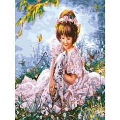 Картина по номерам Девочка с далматинцем 40х50 см Hobby Home