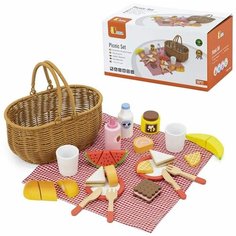 Игровой набор Завтрак в корзине (30 предметов) (дерево) Viga 44676