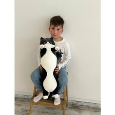 Мягкая игрушка Кот-батон, стоячий, черный, 70 см, подушка, антистресс Original Toys