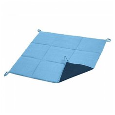 Игровой коврик 105x105 для вигвама из голубого льна с контрастными шторками Vam Vigvam