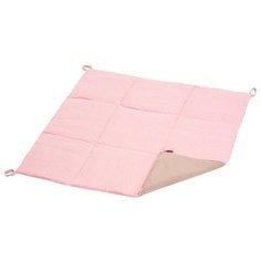 Игровой коврик 125x125 для большого вигвама из розового льна с контрастными шторками Vam Vigvam