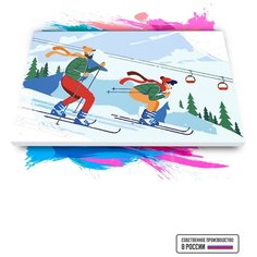 Картина по номерам на холсте Горнолыжники Арт, 60 х 90 см Красиво Красим