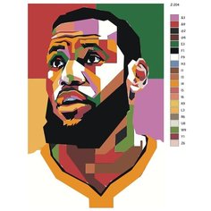 Картина по номерам Z-204 "Баскетболист Леброн Джеймс. Lakers" 40х60 Brushes Paints