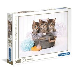 Пазл Clementoni 500 деталей: Банный день (котята)