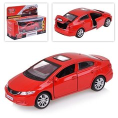 Машина металл "Honda Civic", 12см (открыв. двери, красный) инерц, в коробке Технопарк