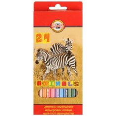 3554 - 24 Карандаши 24 цвета Koh-I-Noor Животные