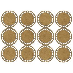 Комплект из 12-ти донышек для создания корзин из ХДФ, "Круг диаметром 10см" Деревяшкино