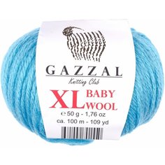 Gazzal Пряжа "Baby Wool XL" 20% кашемир, 40% меринос. шерсть, 40% акрил 100м/50гр (820 голубой)