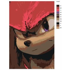 Картина по номерам W-427 "Персонаж видеоигр, фильмов и комиксов Sonic (Соник) - Ехидна Наклз" 60x90 Brushes Paints