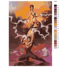 Картина по номерам Y-983 "Репродукция картина - Мужчина и Женщина. Борис Вальехо (Валеджо)" 50x70 Brushes Paints