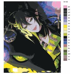 Картина по номерам W-130 "Игра Disney: Twisted-Wonderland (Дисней: Искривленная страна чудес). Маллеус Дракония" 40х50 Brushes Paints