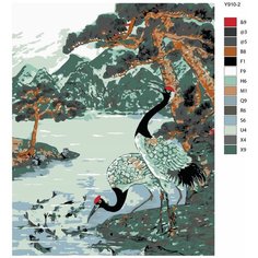 Картина по номерам Y-910 "Японские журавли" 60х80 Brushes Paints