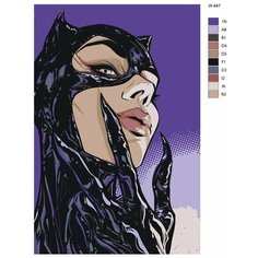 Картина по номерам W-447 "Женщина-кошка" 50х70 Brushes Paints
