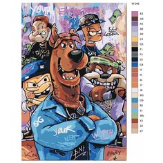 Картина по номерам W-345 "Стрит арт. Персонажи мультфильмов" 50Х70 Brushes Paints