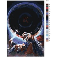 Картина по номерам Z690 "Кунг Лао- Мортал Комбат(Mortal Combat) 60x90 Brushes Paints