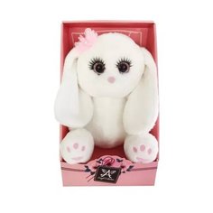 Зайка Глазастик с цветком Angel Collection, коробка, 20 см, белый