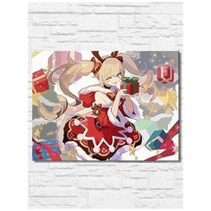 Картина по номерам на холсте игры геншин, genshin impact, новый год, рождество - 11479 Г 30x40