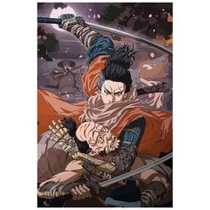 Картина по номерам на холсте игра Sekiro (Волк, Иссин Асина, Гэнитиро Асина) - 8187 В 60x40