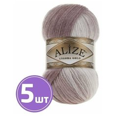 Пряжа для вязания крючком, спицами Alize Ализе Angora Gold Batik тонкая, акрил/шерсть, цвет 5698 розово-белый, 5 шт. по 100 г, 550 м